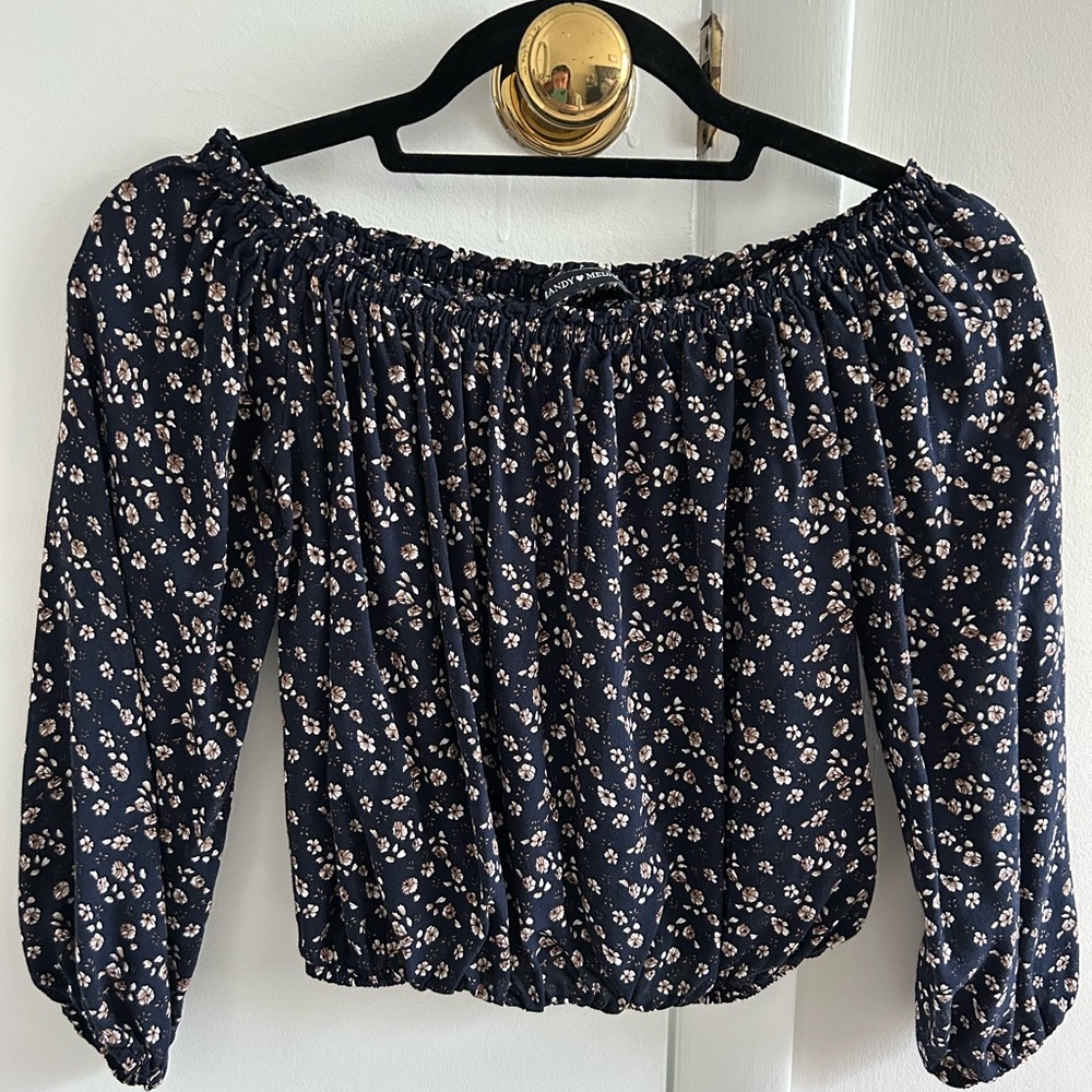 Brandy Melville Off the Shoulder Floral Blouse